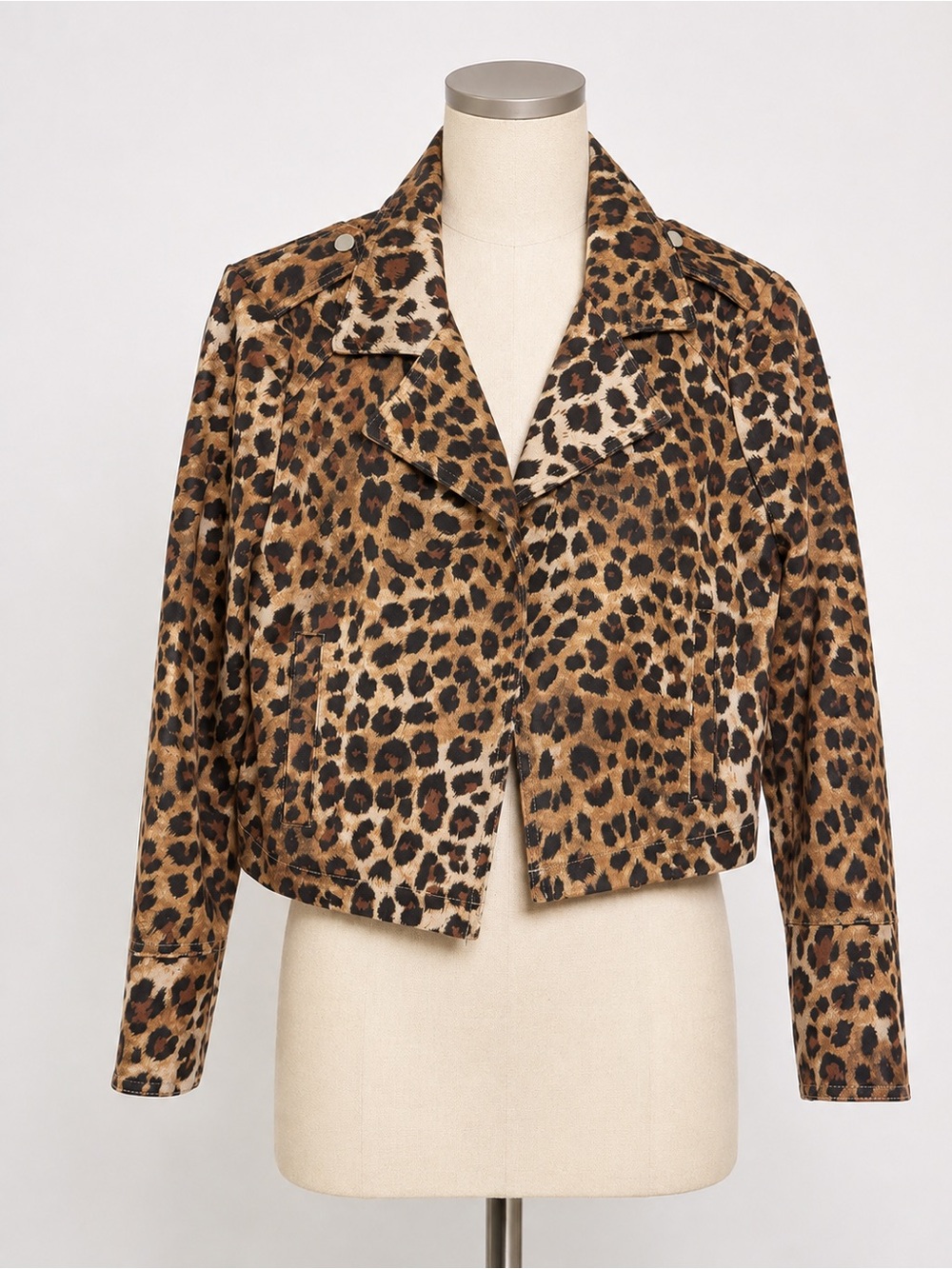 Catherine Malandrino Leopard Print Cropped Jacket - Brown & Black